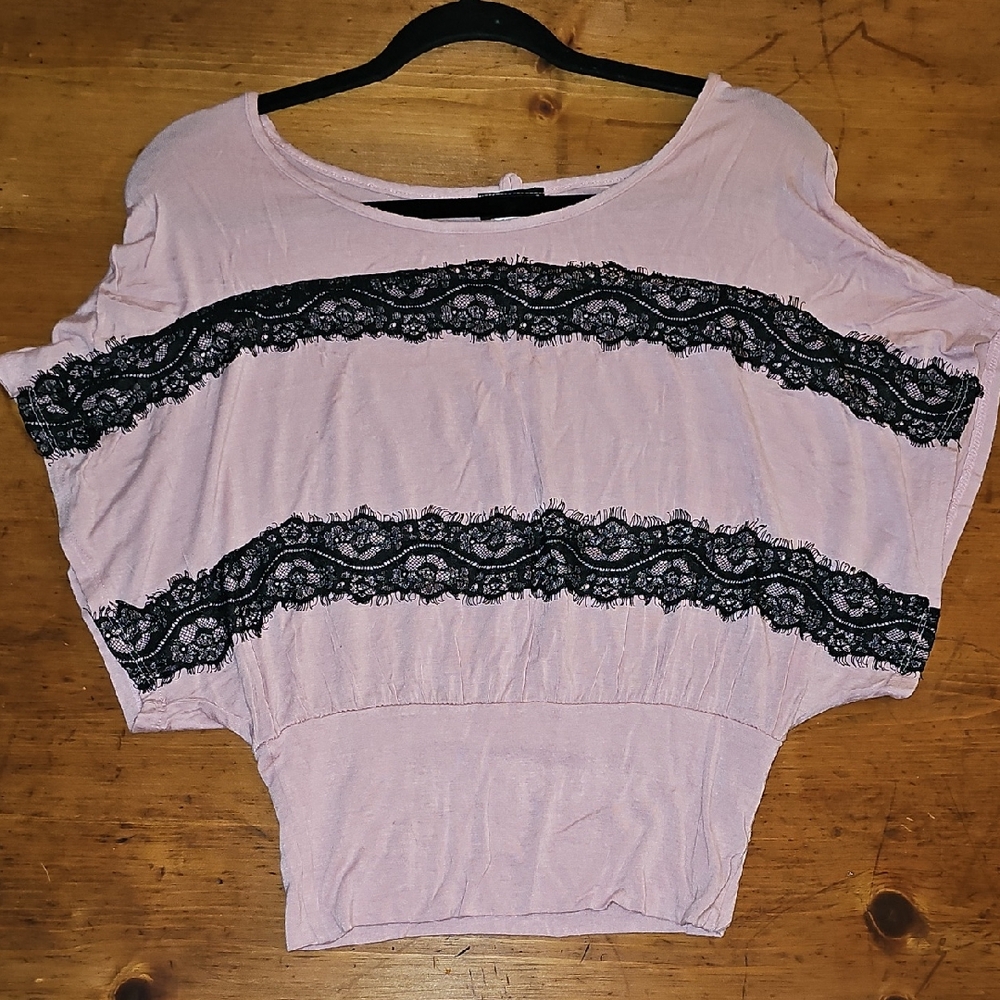 Wet Seal Pink Boxy Embellished Blouse